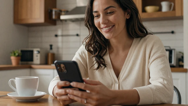 Woman on a morning video call with her trucker partner - long-distance relationships