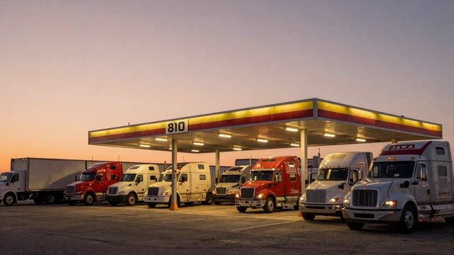 Iowa 80 truck stop at dusk - life on the road and dating
