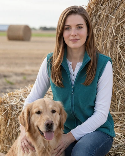 Brianna from Kearney, Nebraska - trucker dating profile, vet tech with golden retriever on a farm