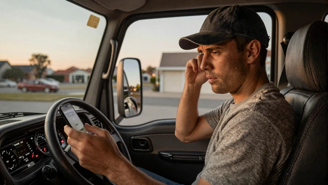 Trucker frustrated with mainstream dating app from his cab - why traditional dating apps fail CDL drivers