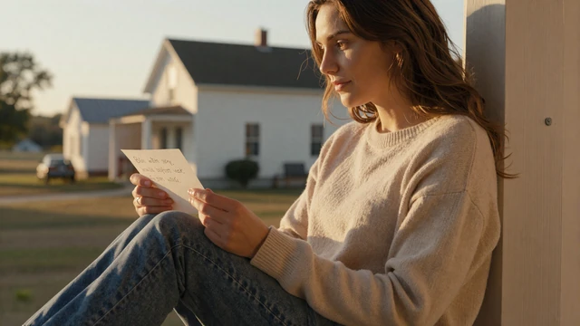 Woman reading a note on her porch at sunset - maintaining relationships during long hauls