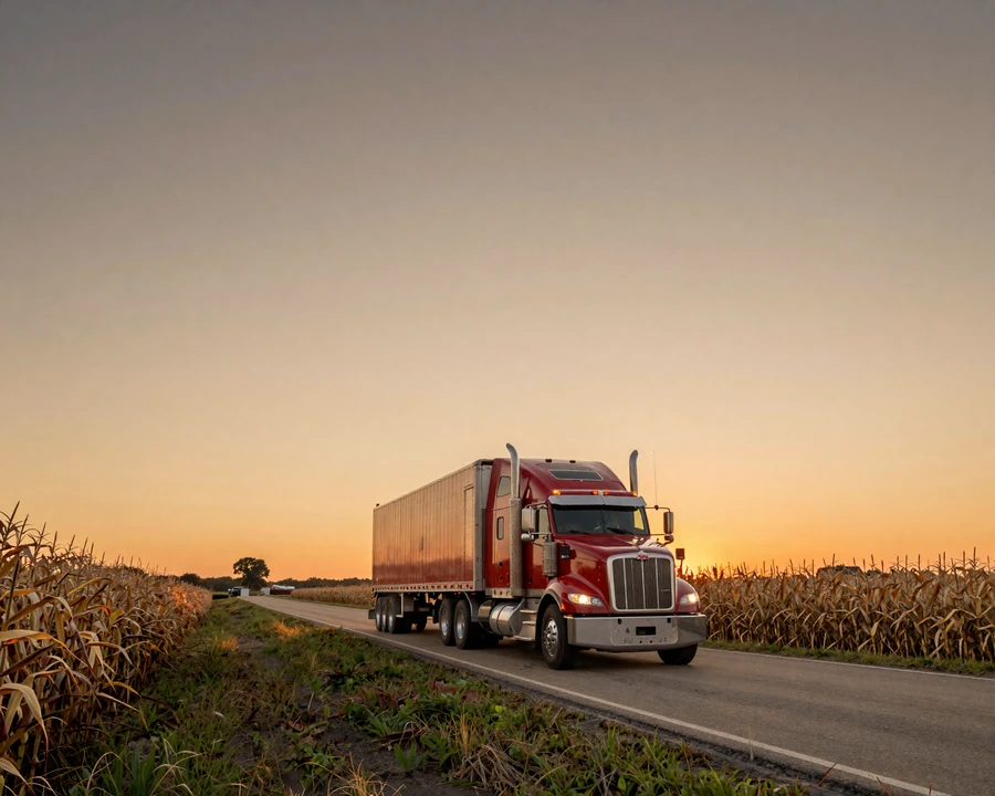 Central Illinois country road at sunset - Highway Social statewide trucker dating