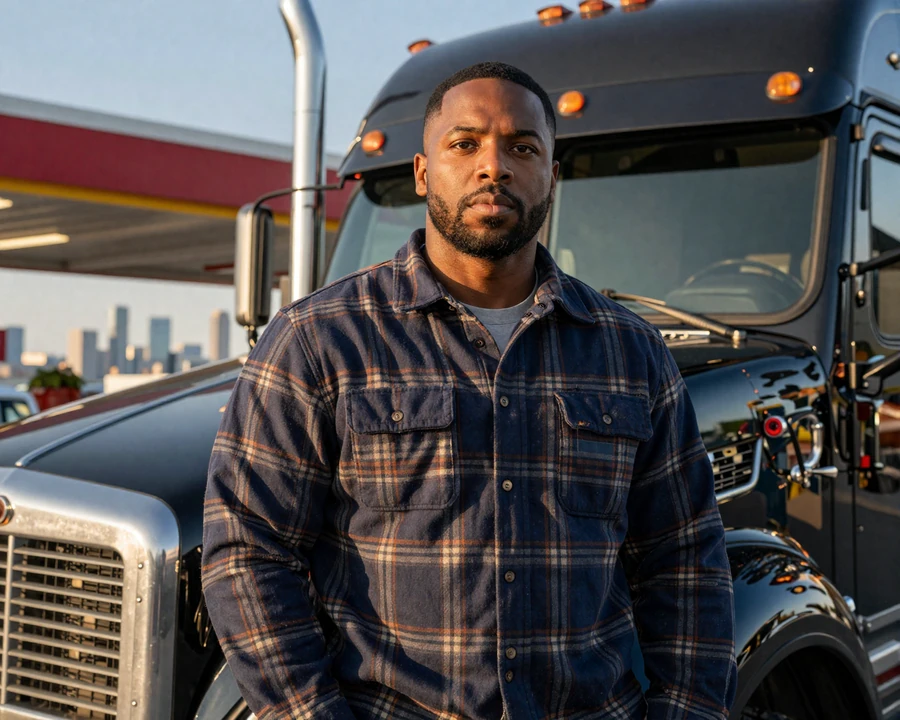Veteran African American I-95 OTR driver at a northern New Jersey truck stop - Highway Social trucker dating New York